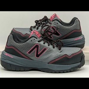 New Balance Women's 589 Composite Toe Work Shoes Slip Resistant Gray Pink 7.5